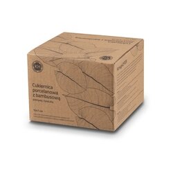 Cukiernica z łyżeczką i bambusową pokrywką porcelanowa NBC Konighoffer 350 ml czarna