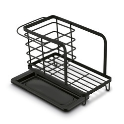 Organizer do zlewu druciany Tadar Trendy 23,5 x 13,5 x 15 cm czarny