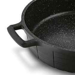 Patelnia na indukcję z powłoką marmurową i pokrywką Starke Pro Crows Marble 28 x 7,5 cm krótkie uchwyty