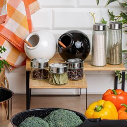 Pojemnik kuchenny z drewnianą łyżeczką Konighoffer Ceramic biały