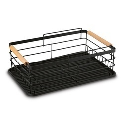 Suszarka 2-poziomowa do naczyń z ociekaczem i tacą Tadar 43 x 29 x 27 cm czarna