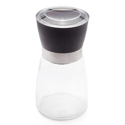 Szklany młynek ręczny do soli i pieprzu Tadar 170 ml czarny