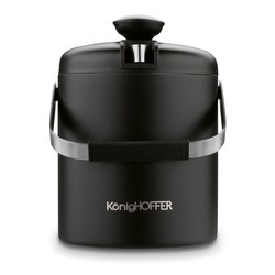 Wiaderko do lodu ze szczypcami KonigHOFFER Lugo 1,3 l czarny mat